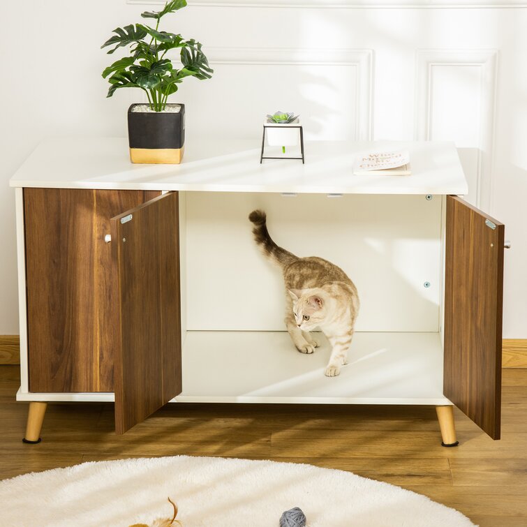 Mid century modern shop litter box cabinet